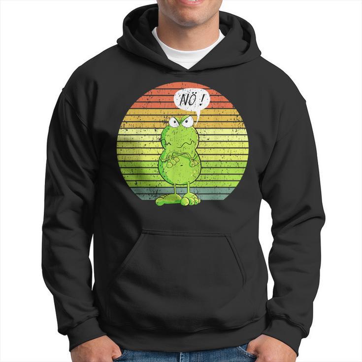 Vintage Statement Frog I Nö Fun I No Retro Kapuzenpullover