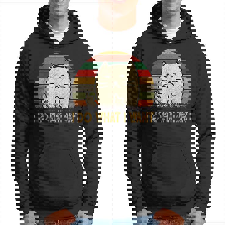 Vintage I Do What I Want Cat Lovers Sudadera