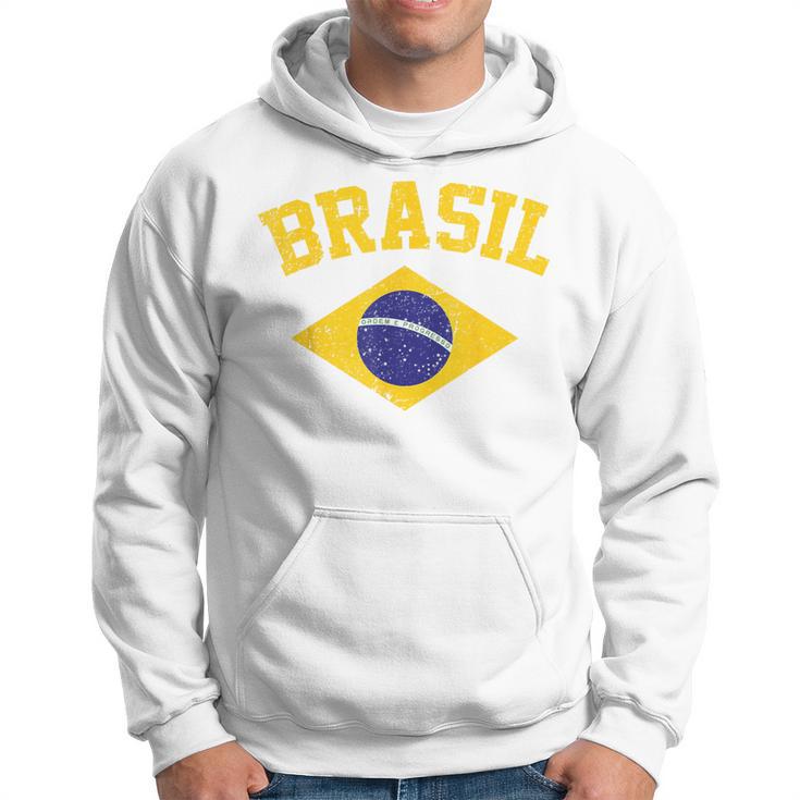 Brazilian National Flagintage Patriotic Football Brazil Green Kapuzenpullover