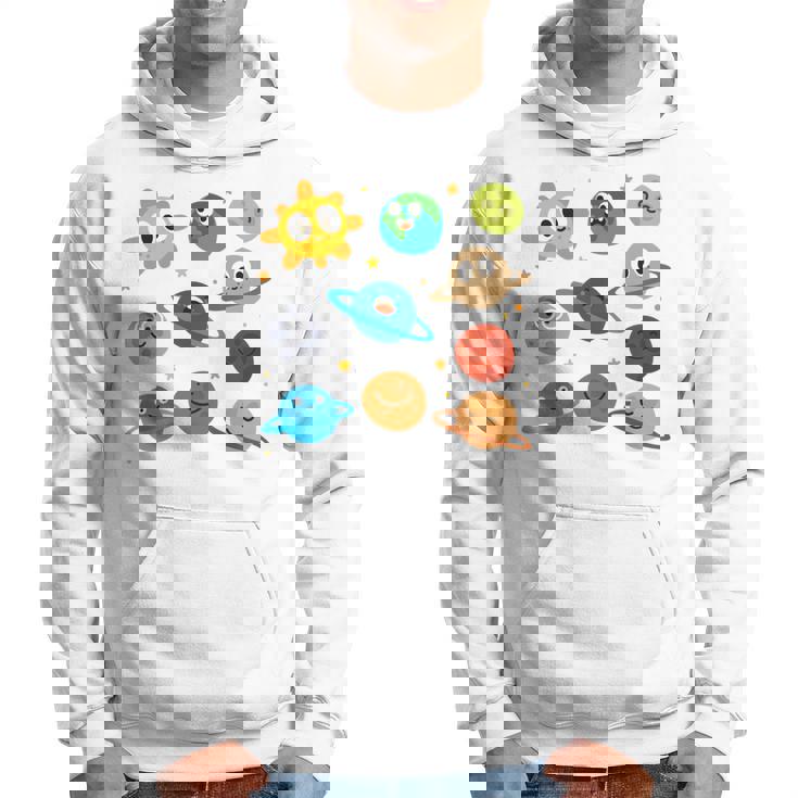 Divertido Pijama Del Sistema Solar De Astronauta Del Mundo Manga Larga Sudadera
