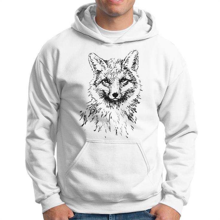 Fox Lovers Fox Motif Animals Gray Kapuzenpullover