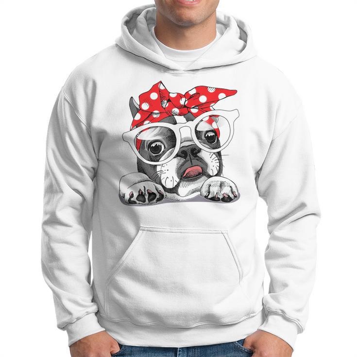 French Bulldog In Headband & Glasses Kapuzenpullover