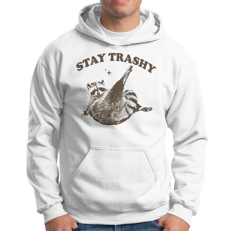 Raccoon Stay Trashy Fun Meme Gray Kapuzenpullover