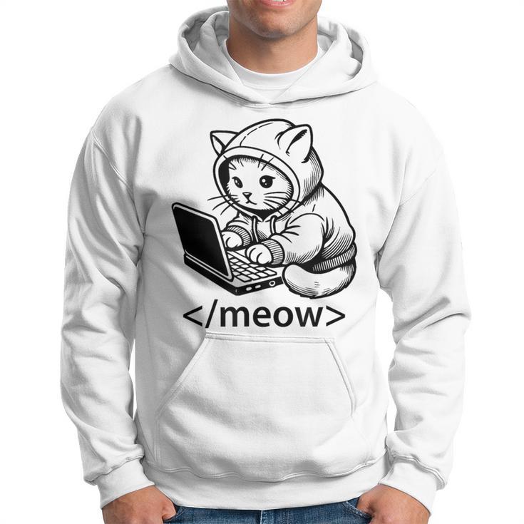 Kitten Developer Meow Code Block Laptop Cat Hacker Divertido Sudadera