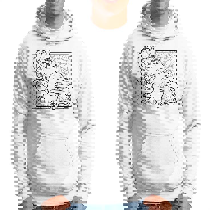 Motivo De Dinosaurio Para Colorear Y Pintar Para Niños Sudadera