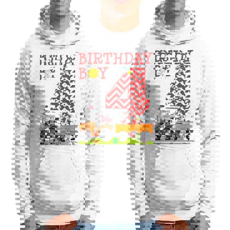 Niños Tractor Farming 4Th Birthday Boy's Sudadera