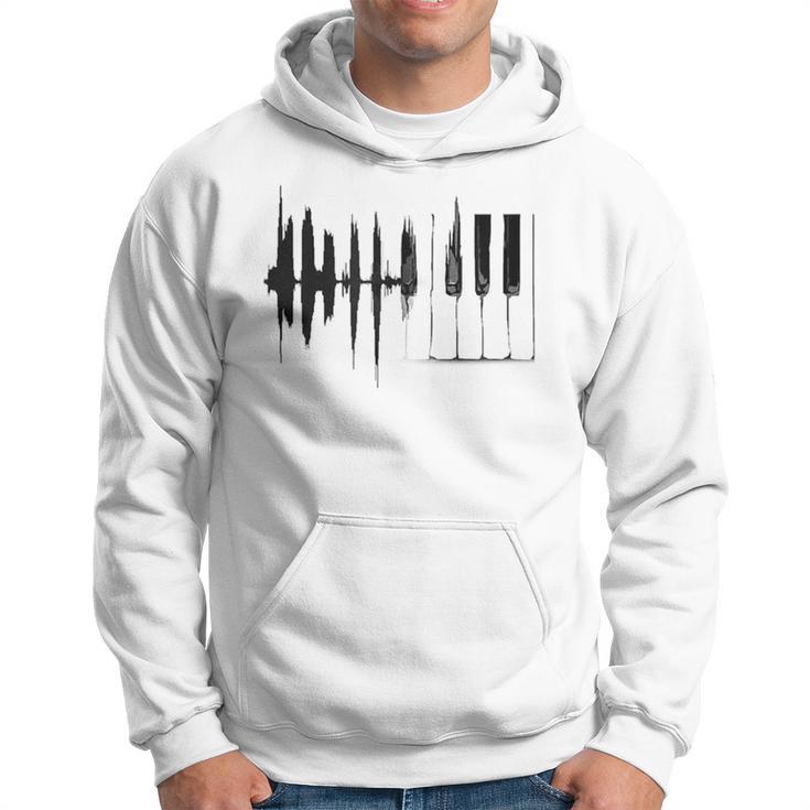 Piano Piano Keys Wings Gray Kapuzenpullover