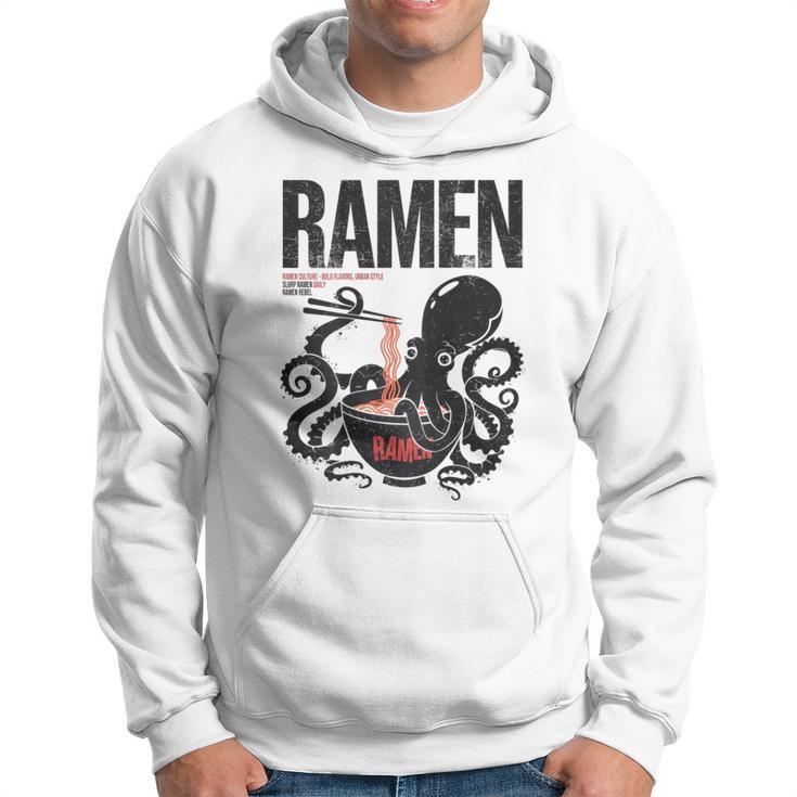 Ramen Anime Manga Kawaii Otaku Fashion Backprint Streetwear Gray Kapuzenpullover