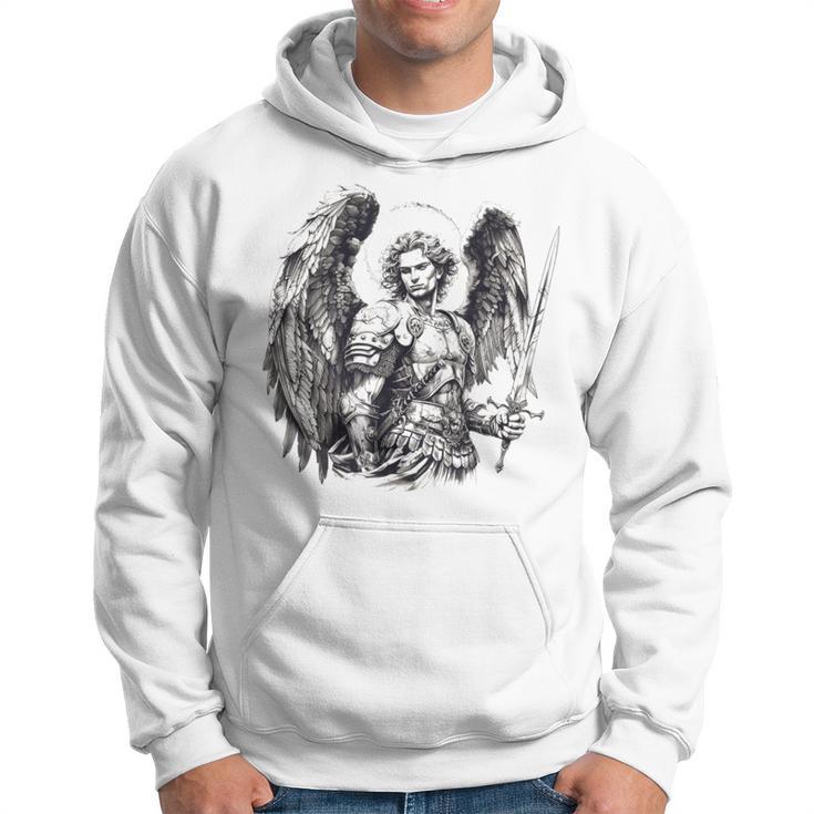 Saint Michael The Archangel Tattoo Style Kapuzenpullover