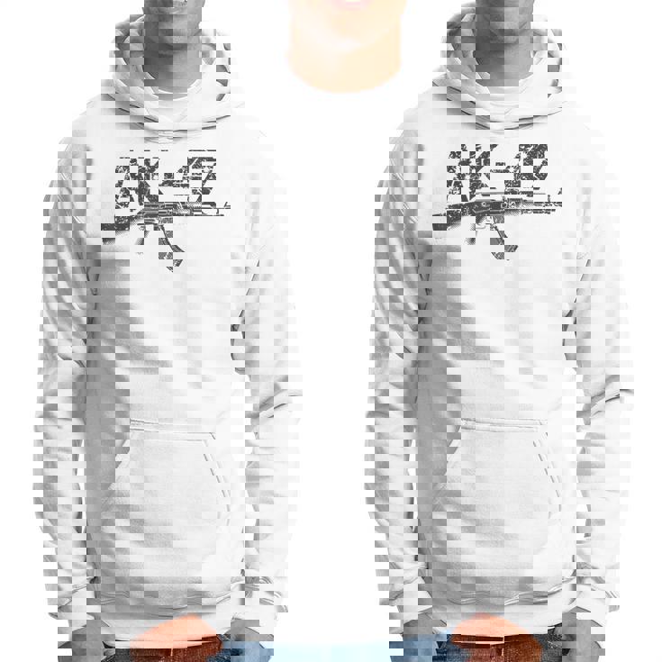 Vintage Ak-47 Rifle Envejecido Sudadera