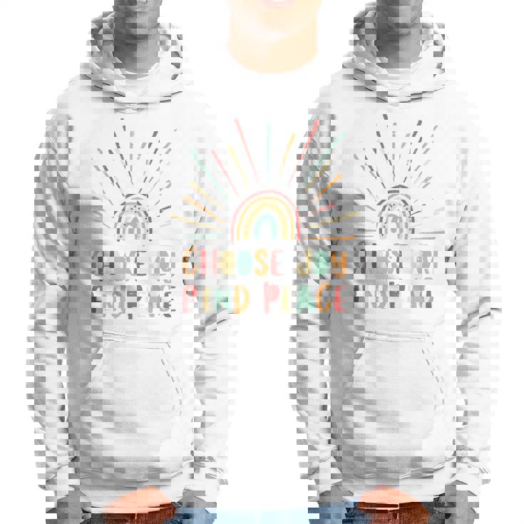 Vintage Choose Joy Find Peace Mensaje Positivo Manga Larga Sudadera