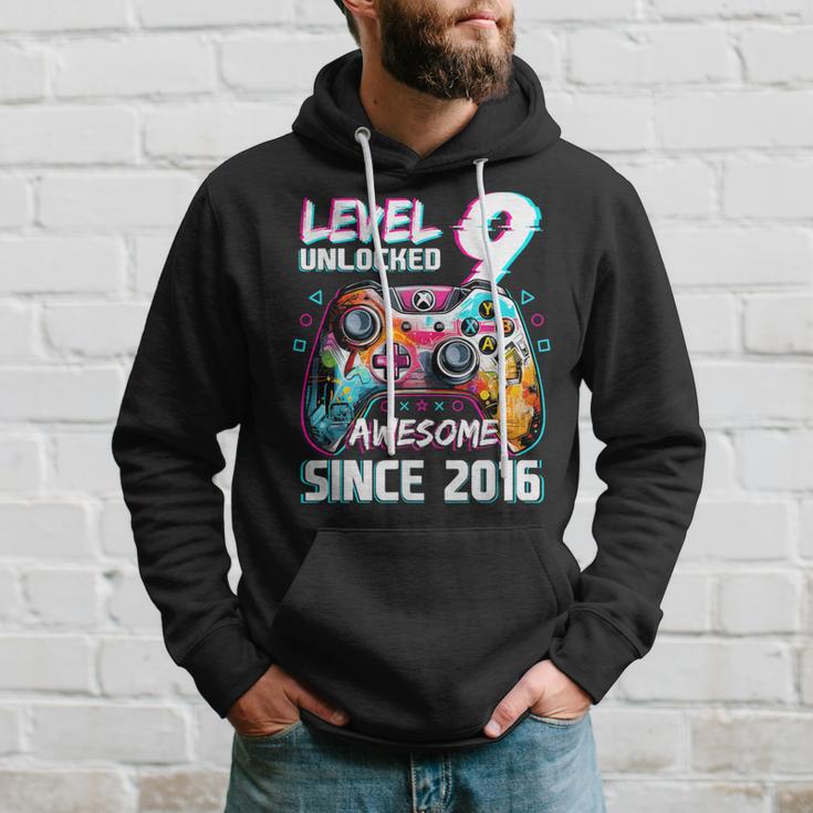 9Th Birthdayideo Game Level 9 Unlockedideo Player Boys Kapuzenpullover Geschenke für Ihn