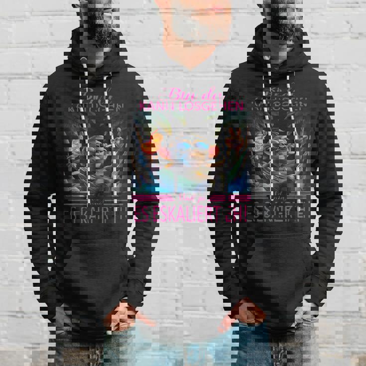 Bin Da Kann Losgehen Und Ja Es Eskaliert Eh Kostüm Affe Fun Kapuzenpullover Geschenke für Ihn