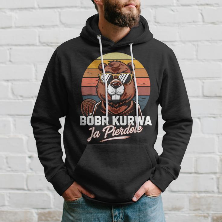 Bober Kurwa Meme Poland Beaver Costume Yes Pierdole Bóbr Kapuzenpullover Geschenke für Ihn