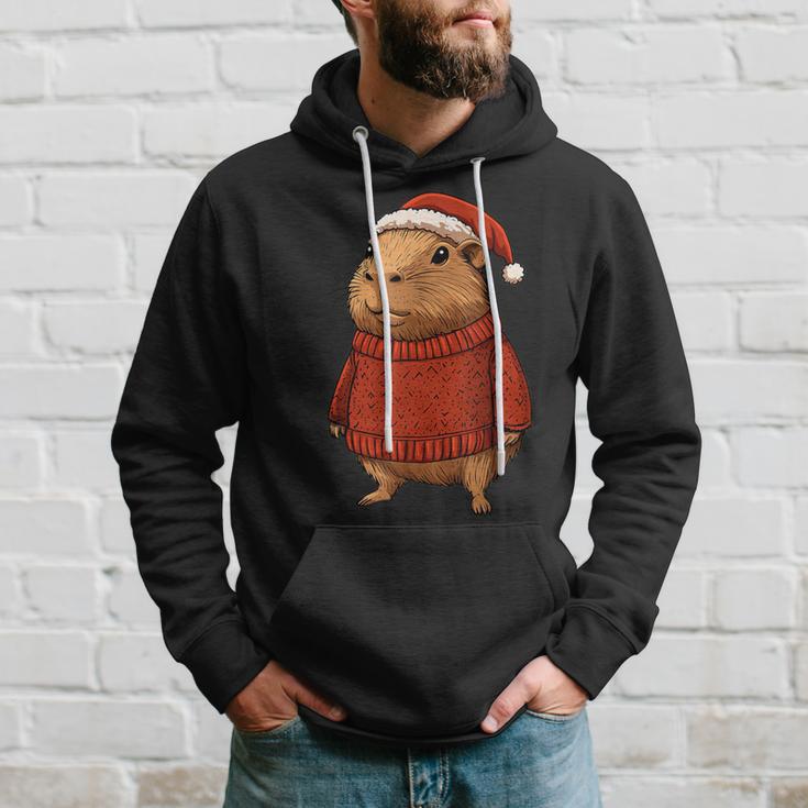 Capybara Ugly Sweater Santa Hat Christmas Kapuzenpullover Geschenke für Ihn