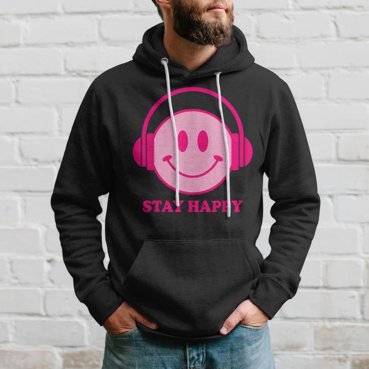 Chillibes 70S Pink Smile Face Music Headphones Happy Face Kapuzenpullover Geschenke für Ihn