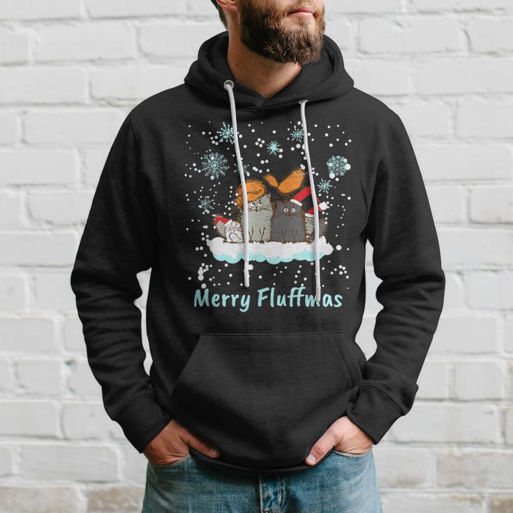 Christmas I Merry Fluffmas I Christmas Cats Cat Kapuzenpullover Geschenke für Ihn