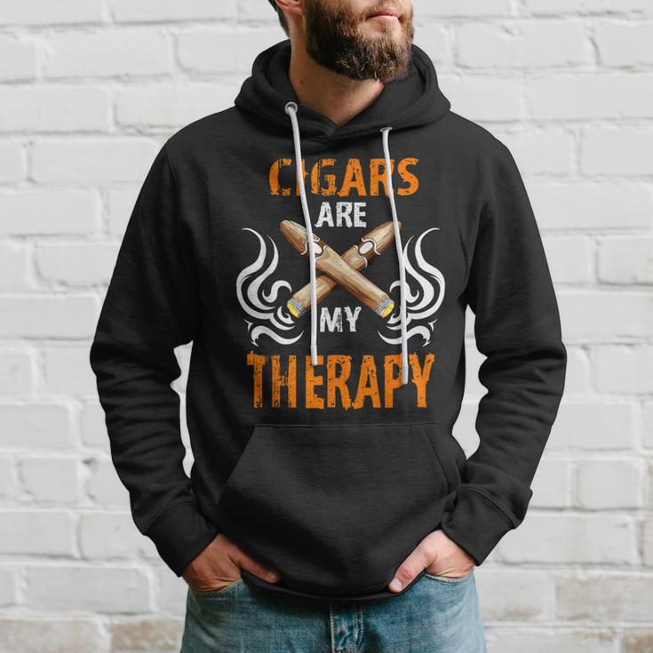 Cigars Are My Therapy Smoker Saying Cigar Smoke Tobacco Kapuzenpullover Geschenke für Ihn