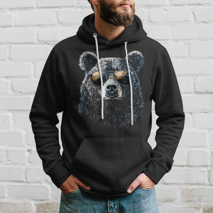 Cool Bear Portrait With Sunglasses Illustration Bear Kapuzenpullover Geschenke für Ihn