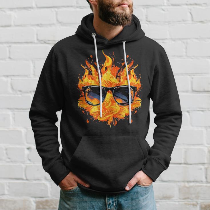 Cool Fire And Flames Glasses Kapuzenpullover Geschenke für Ihn