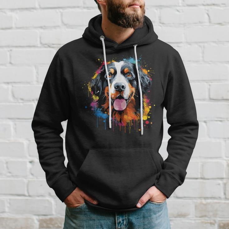 Cute Bernese Mountain Dog On Painted Bernese Mountain Dog Kapuzenpullover Geschenke für Ihn