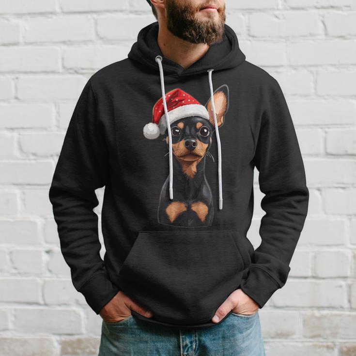 Cute Miniature Pinscher Dog Christmas Merry Xmas Graphic Kapuzenpullover Geschenke für Ihn