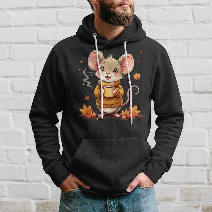 Cute Mouse With Autumn Graphic Kapuzenpullover Geschenke für Ihn