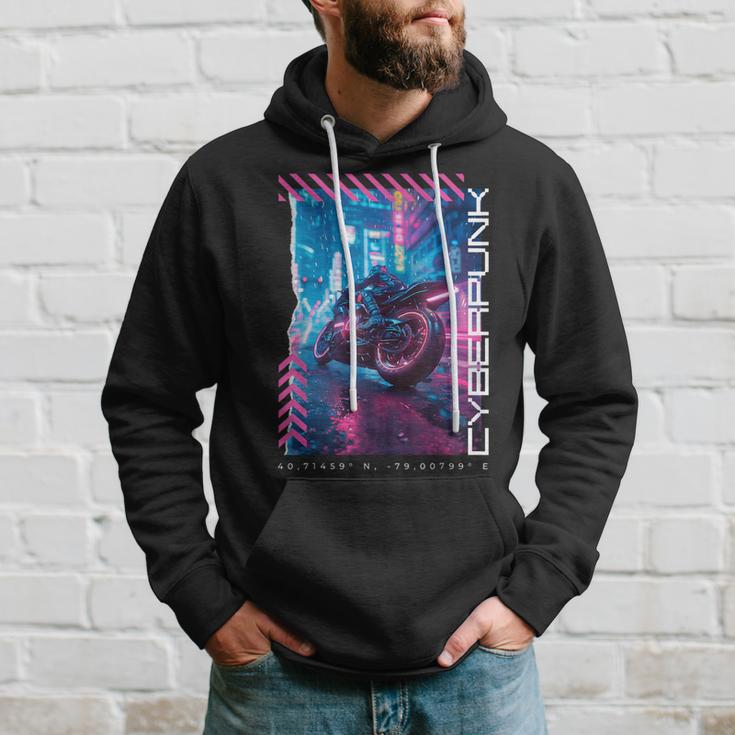 Cyberpunk Motorcycle Futuristic Tokyo Kapuzenpullover Geschenke für Ihn