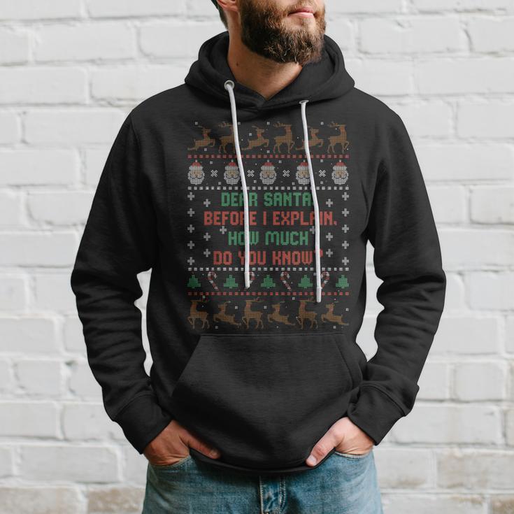 Dear Santa Before I Explain How Much Do You Know Kapuzenpullover Geschenke für Ihn