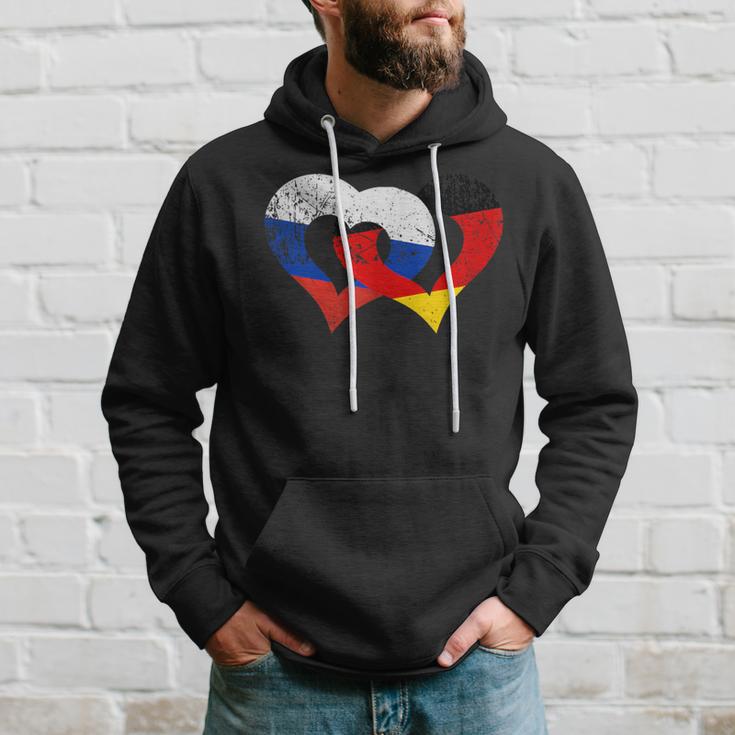 Deutschland Russland Freundschaft Frieden Herzkette Kapuzenpullover Geschenke für Ihn