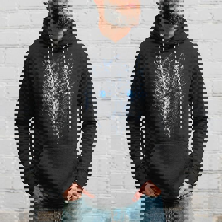 Dragón Ojos Azules Ojos Obras De Arte Dragón Sudadera Regalos para él