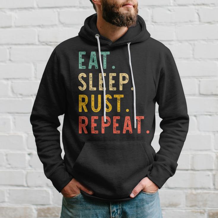 Eat Sleep Rust Repeat Programming Retrointage Kapuzenpullover Geschenke für Ihn