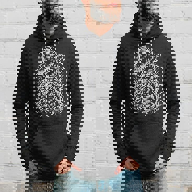 Esqueleto Tocando Armónica Camisa Jugador Calavera Blues Músico Sudadera Regalos para él