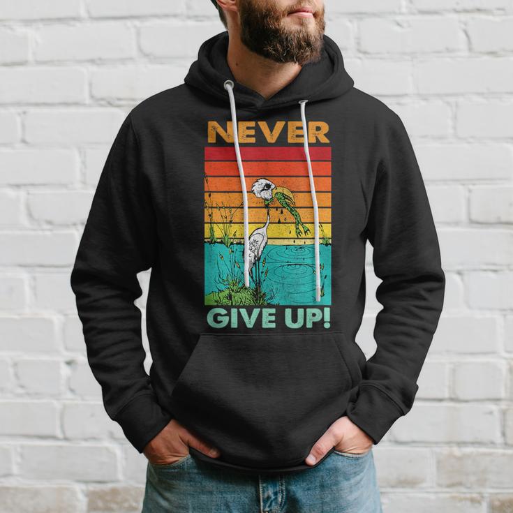 Never Ever Give Up Motivational Kapuzenpullover Geschenke für Ihn