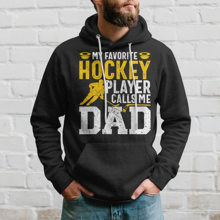 My Favorite Hockey Player Call Me Dad Ice Hockey Dad Kapuzenpullover Geschenke für Ihn