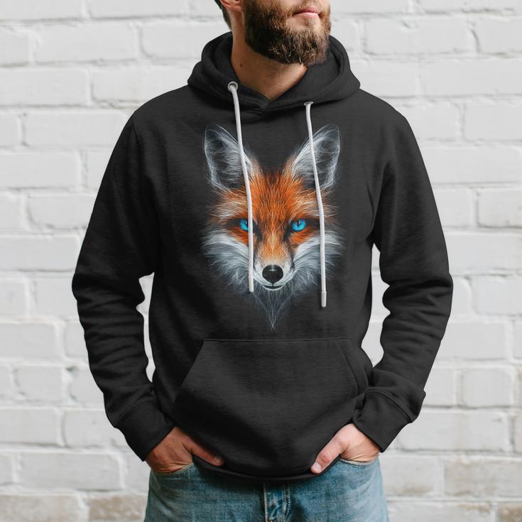 Fox Animal Blue Eyes Illustration Fox Kapuzenpullover Geschenke für Ihn