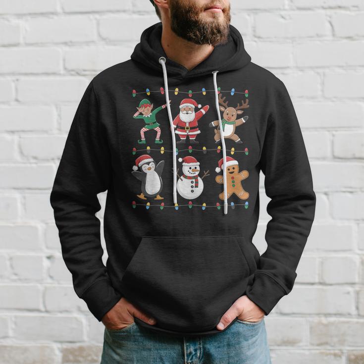 Christmas Reindeer Penguin Graphic With Santa Hat Kapuzenpullover Geschenke für Ihn