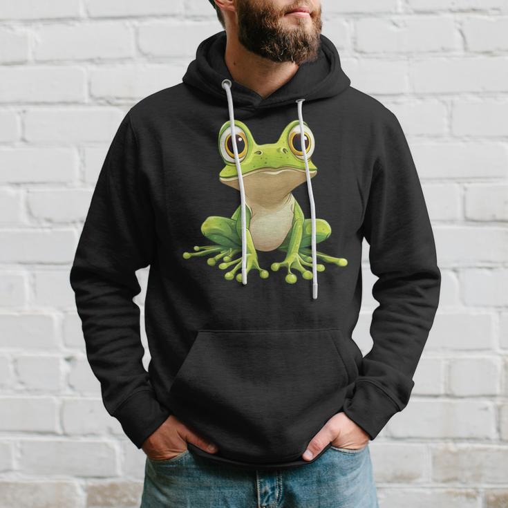 Frog With Big Eyes Frog Motif Kapuzenpullover Geschenke für Ihn