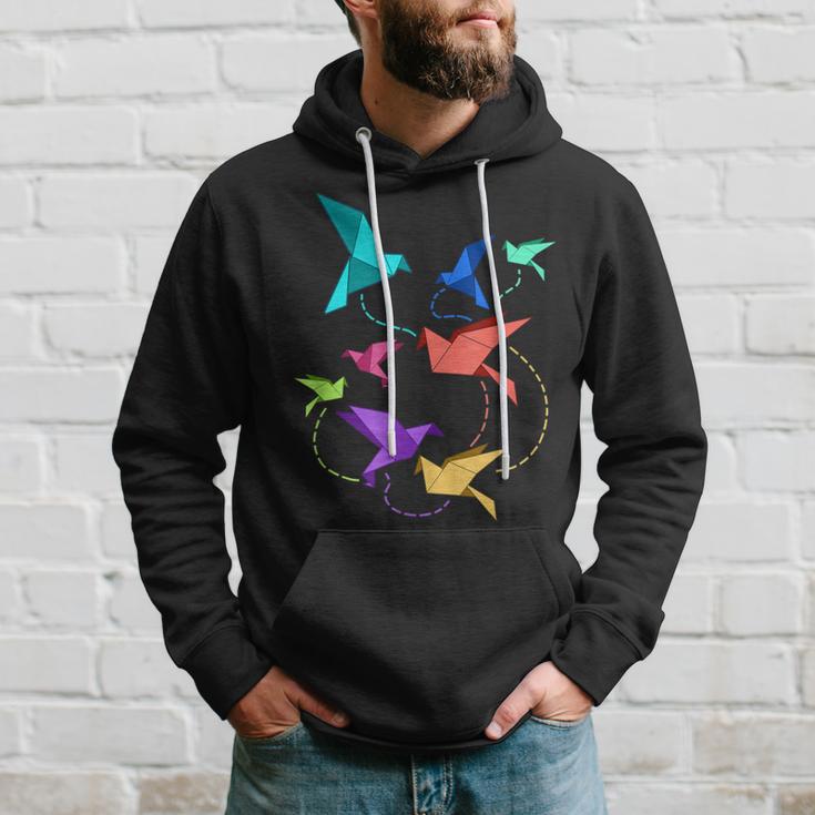 Origami Birds Pleated Kirigami Paper Crane Bird Kapuzenpullover Geschenke für Ihn