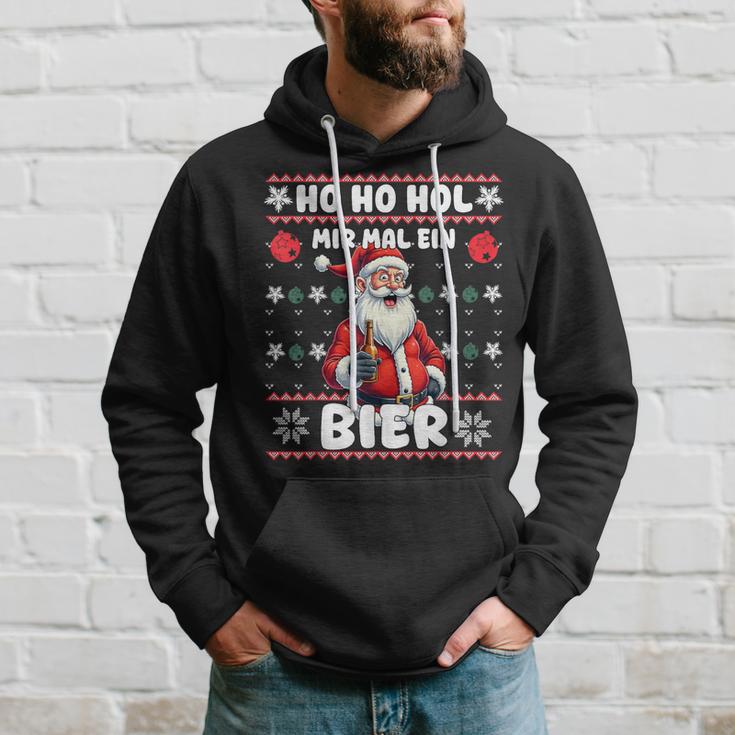 Saying Ho Ho Hol Mir Mal Ein Bier Ugly Christmas Kapuzenpullover Geschenke für Ihn