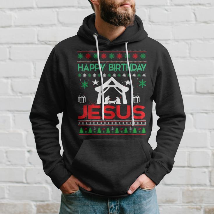 Happy Birthday Jesus Ugly Christmas Jumper Kapuzenpullover Geschenke für Ihn