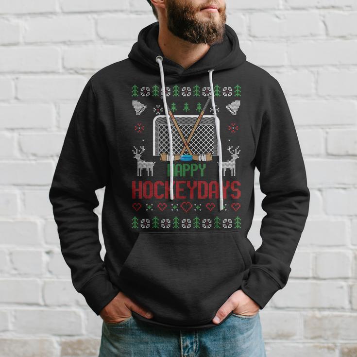 Happy Hockey Days Hockeydays Ugly Christmas Jumper Kapuzenpullover Geschenke für Ihn