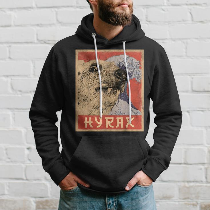 Hyrax Japaneseintage Style Hyrax Meme Kapuzenpullover Geschenke für Ihn