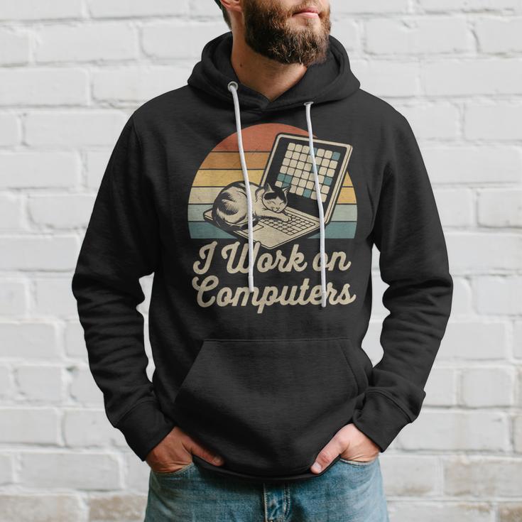 Ich Arbeite Am Computer Cat Kitty Kitten Cat Meme Kapuzenpullover Geschenke für Ihn