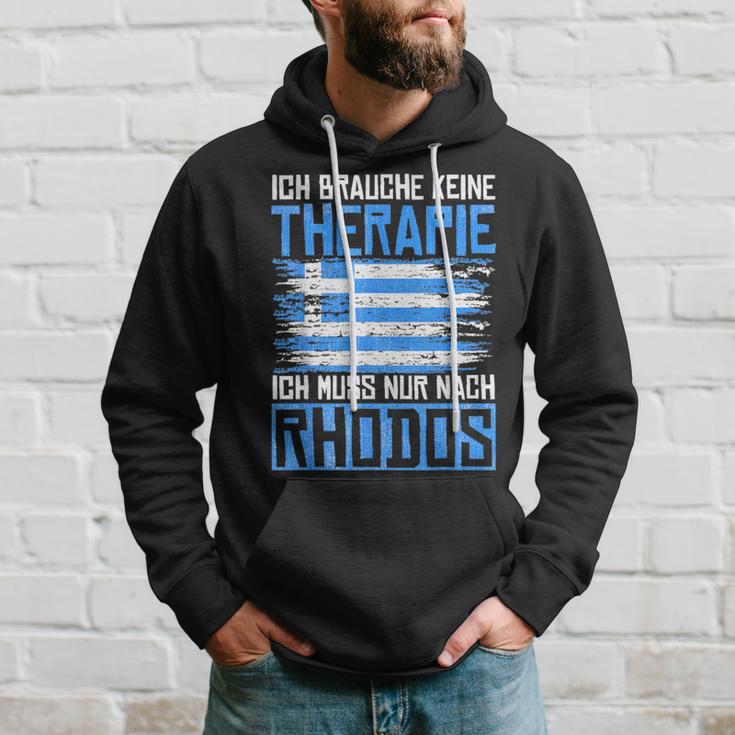 Ich Brauche Keine Therapie Ich Muss Nur Nach Rhodos Kapuzenpullover Geschenke für Ihn