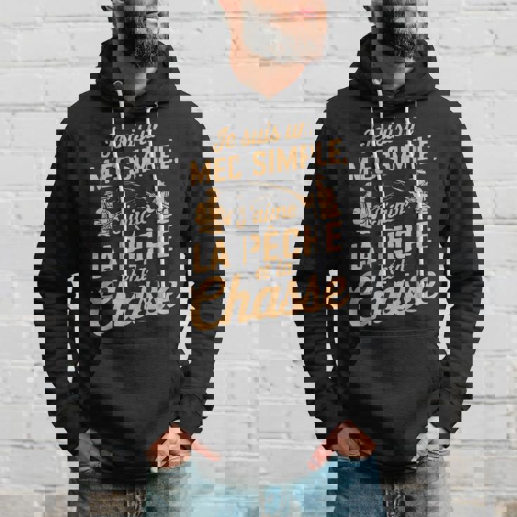Je Suis Un Mec Simple J'aime Pêche Chasse Humoristique Sweat à capuche Cadeaux pour lui