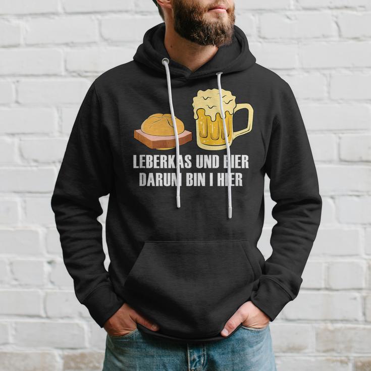 Leberkas Und Bier Darum Bin I Hier Leberkäse Sauf Slogan Kapuzenpullover Geschenke für Ihn