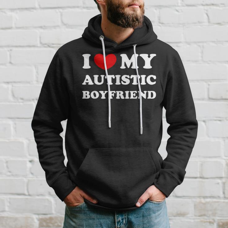 I Love My Autistic Boyfriend Love My Autistic Friend Kapuzenpullover Geschenke für Ihn