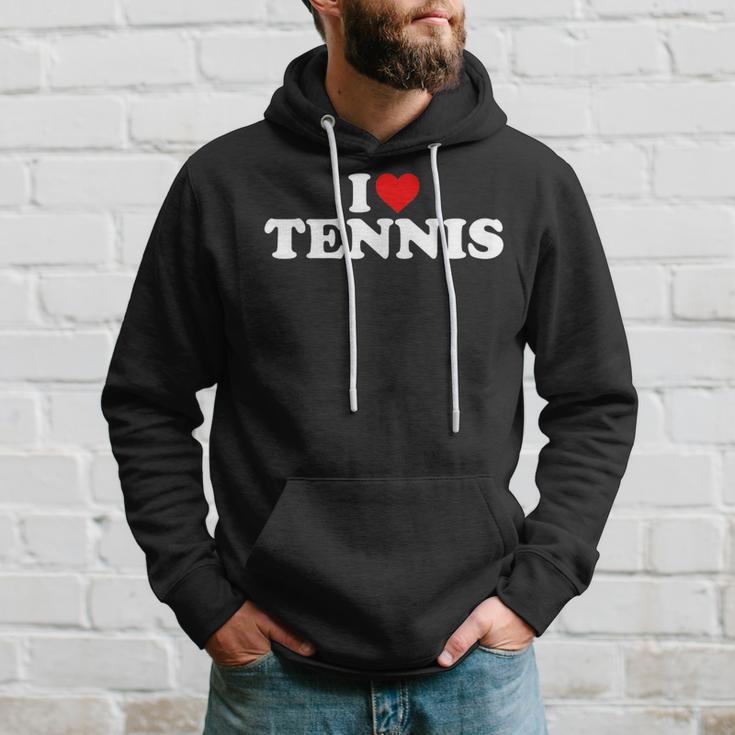 I Love Tennis Herz Kapuzenpullover Geschenke für Ihn