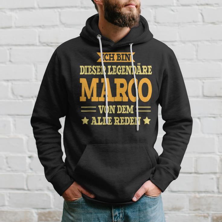 Marco With First Name Slogan Kapuzenpullover Geschenke für Ihn